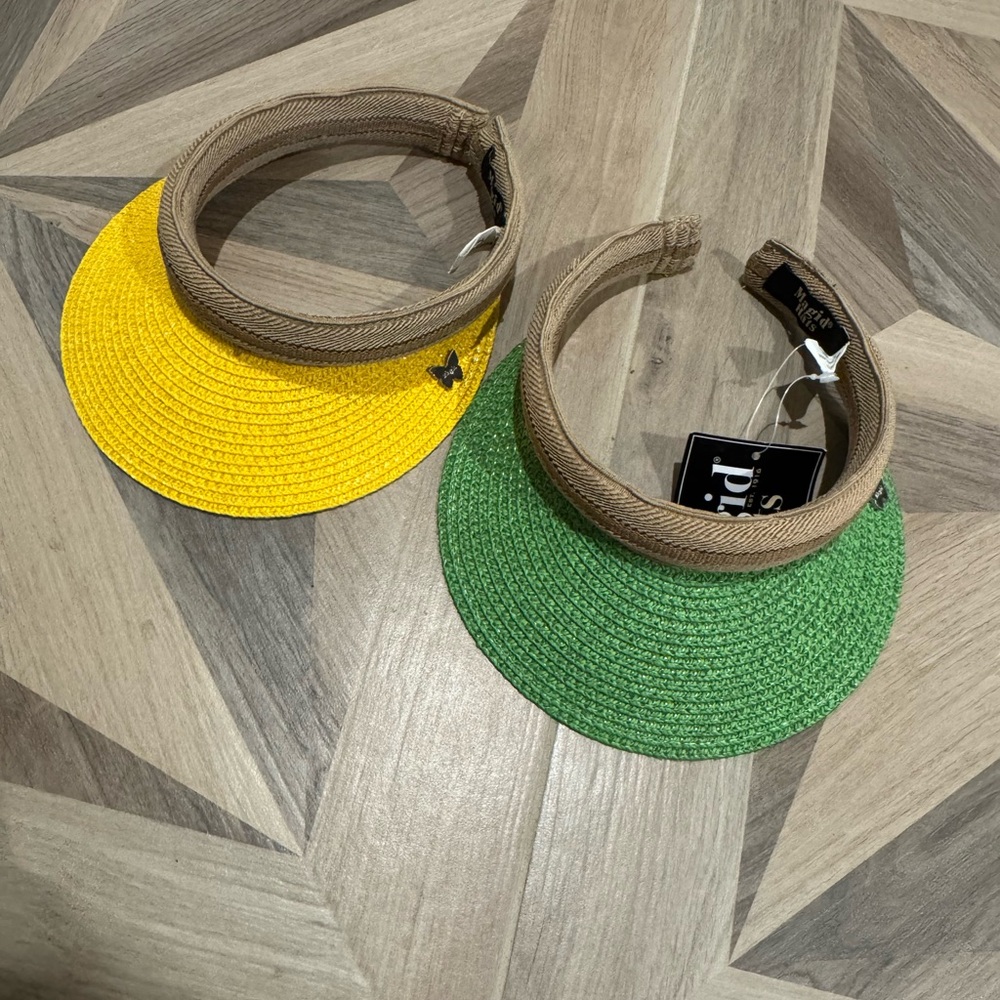 Straw Yellow and Green Visor Set